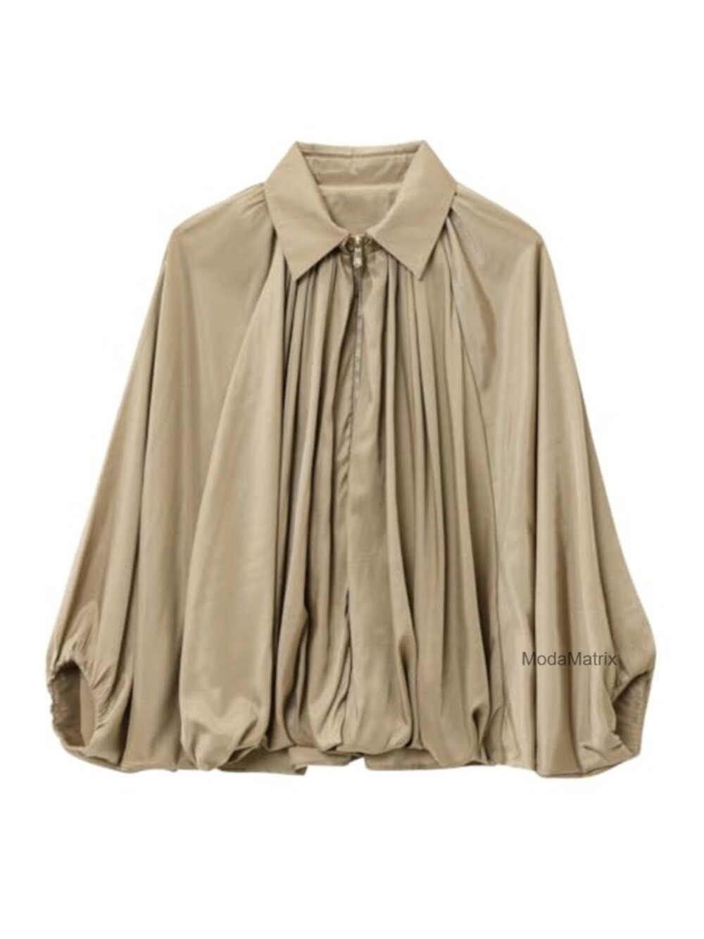 Puffed Bomber Jacket Casual Oversized Streetwear Zip Up Lightweight 100%